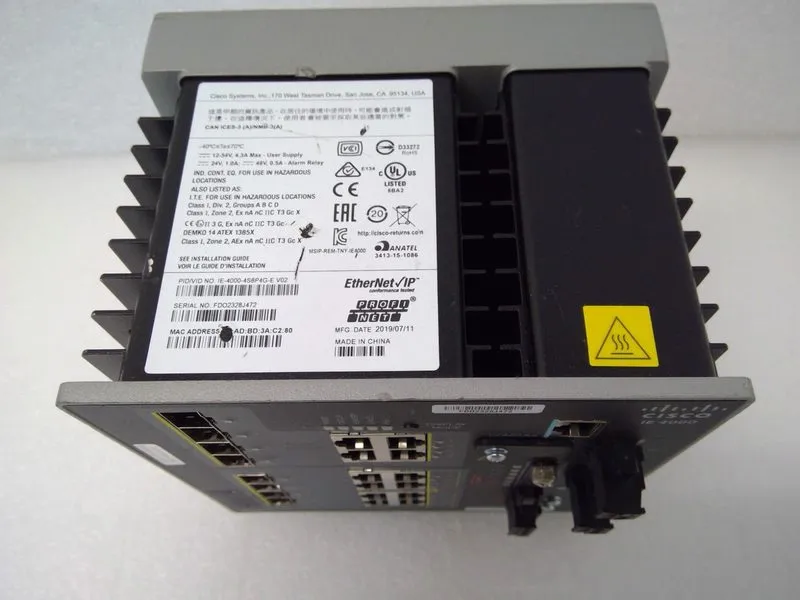 Коммутатор Cisco IE-4000-4S8P4G-E PoE+ Gigabit Industrial Ethernet Switch — фото лота 3