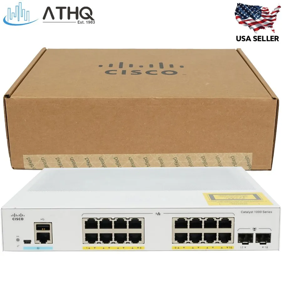 Коммутатор Cisco Catalyst C1000-16FP-2G-L 16-Port Gigabit PoE+ Switch 240W 2 SFP