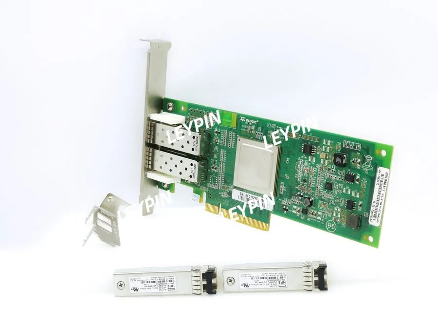 Контроллер QLogic QLE2562 2-Port 8Gb PCIe Fiber Channel FC HBA W/5 sfp's