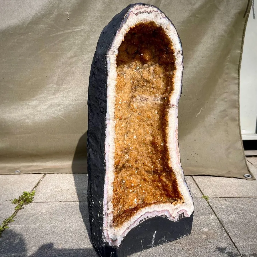 Лабораторный прибор 60.8LB TOP Natural citrine geode quartz carved crystal clust — фото лота 2