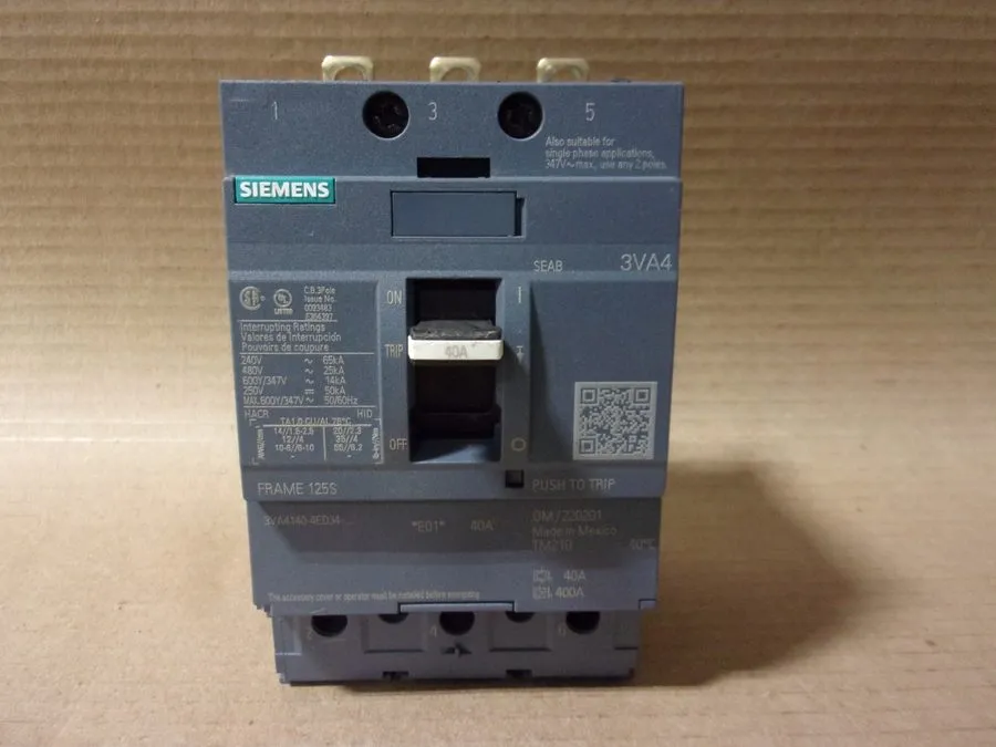 Автоматический выключатель Siemens 3VA4140-4ED34-0AA0 Circuit Breaker 40A 600Vac