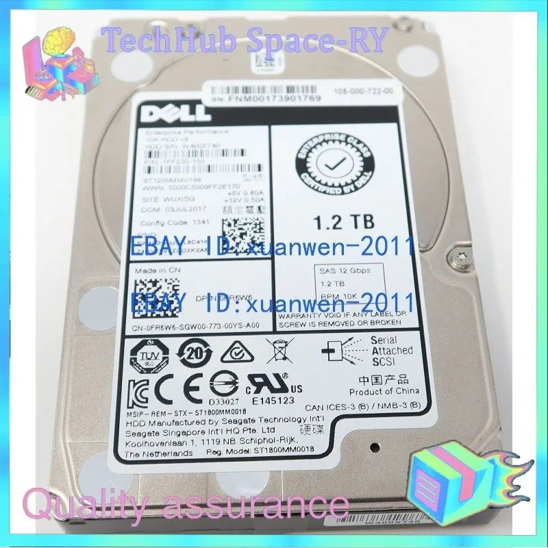 Жёсткий диск Dell FR6W6 ST1200MM0198 1.2TB 10K RPM 128MB Cache 12Gb/s SAS HDD 2.