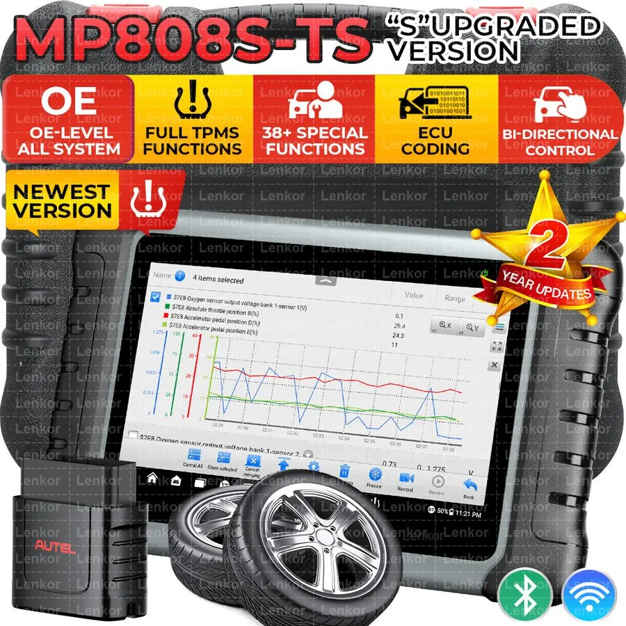 Диагностический сканер 2025 Autel MaxiPRO MP808S-TS MP808S Diagnostic Scanner TP
