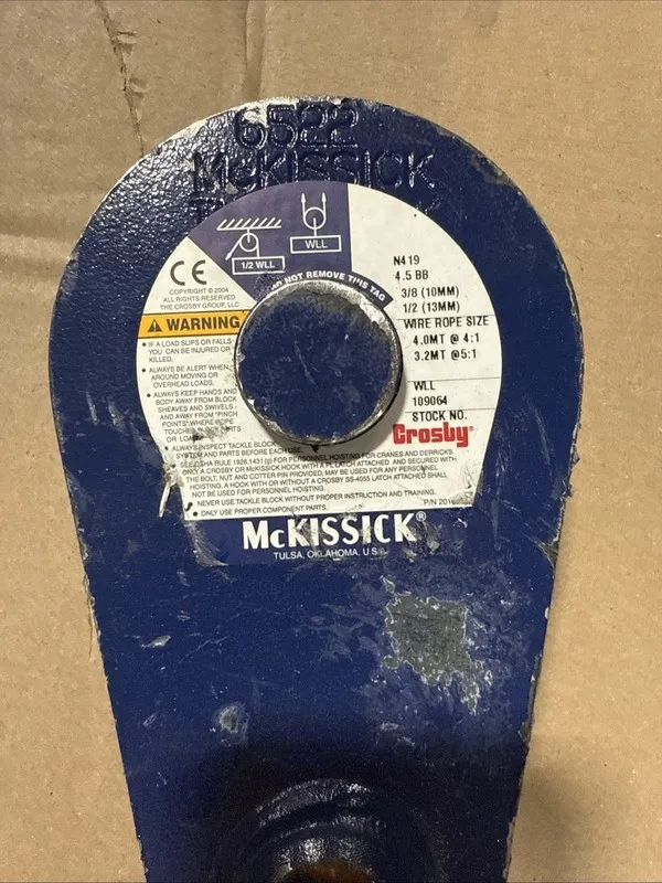 Такелажная скоба CROSBY 109064 Pulley Block, Shackle, 3/8"-1/2" Rope dia 48FP96