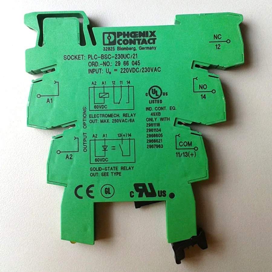 Колодка реле Phoenix Contact Relay Socket PLC-BSC-230UC/21 2966045 230 V AC/DC