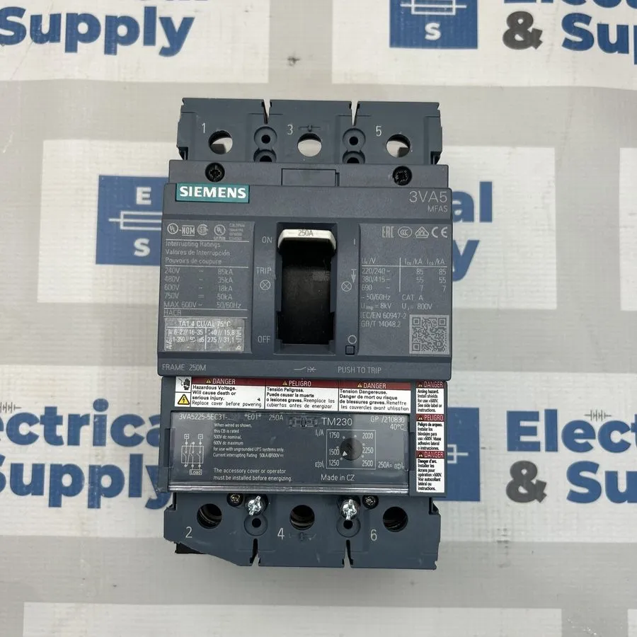 Автоматический выключатель 3VA5225-5EC31-0AA0 Siemens Circuit Breaker 250 Amp, 3