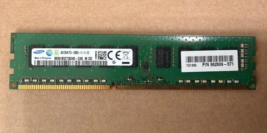 Модуль памяти Samsung 4GB 2Rx8 PC3-12800E-11-12-E3 UDIMM server ram m391b5273dh0 — фото лота 1
