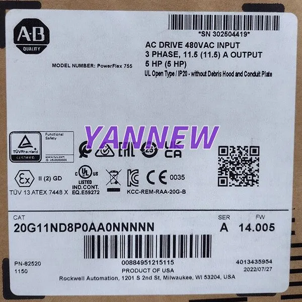 Частотный преобразователь 20G11ND8P0AA0NNNNN