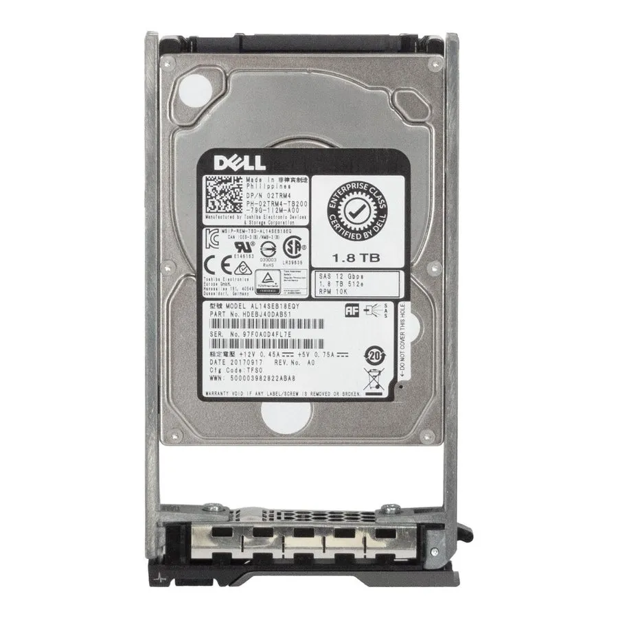 Жёсткий диск Dell 2TRM4 1.8TB 10K SAS 12G 2.5" HDD AL14SEB18EQY 1 Year war 02TRM