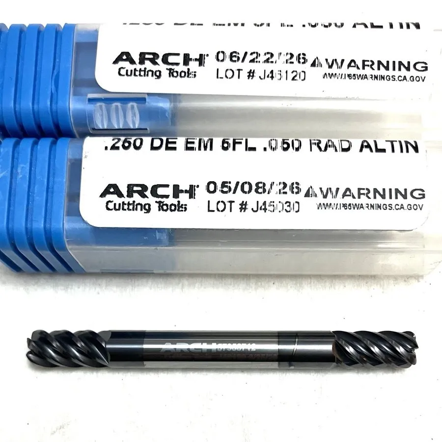 Режущий инструмент ARCH 57958712 1/4" 5FL Corner Rad End Mill .050R Double End C