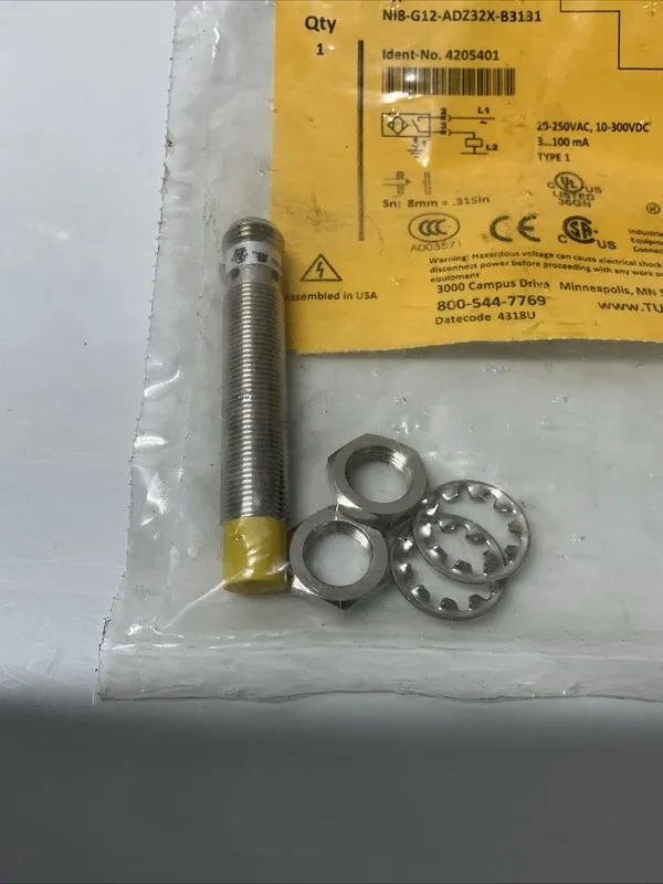Датчик приближения Turck 20-250VAC 8mm Range 3Pin Proximity Switch Sensor NI8-G1 — фото лота 2