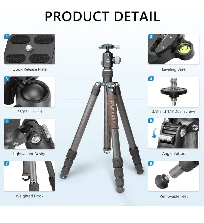 Оборудование видеонаблюдения Leofoto LX-324CT + XB-38 Reversible Travel Tripod w — фото лота 1