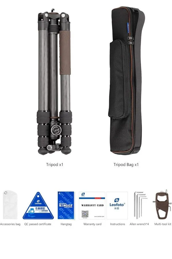Оборудование видеонаблюдения Leofoto LX-324CT + XB-38 Reversible Travel Tripod w — фото лота 2