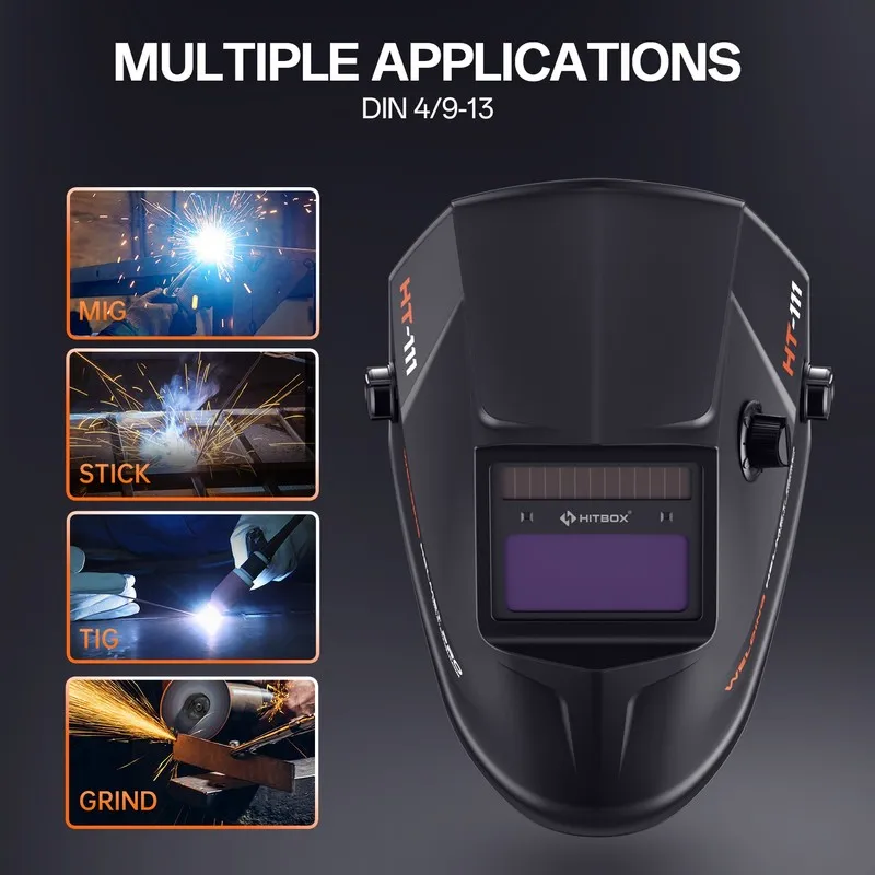 Сварочная маска 3in1 HBM1200 MIG TIG Welder No Gas Inverter 110/230V DC ARC TIG