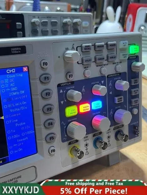 Осциллограф Hantek DSO5202P Digital Oscilloscope 200MHz 2Channels 1GSa/s 7'' TFT