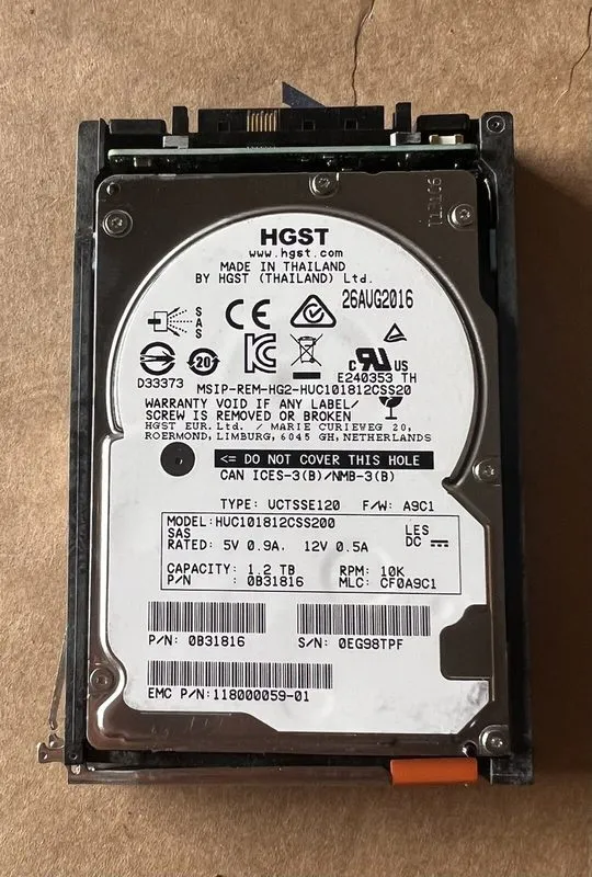 Жёсткий диск EMC 005050084 1.2TB 10K 6Gbps 2.5" SAS HDD V4-2S10-012 V5-2S10-012  — фото лота 2