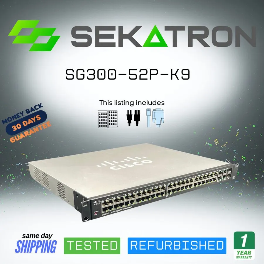 Коммутатор Cisco SG300-52P-K9 SG300 52 port GIG POE switch .90days