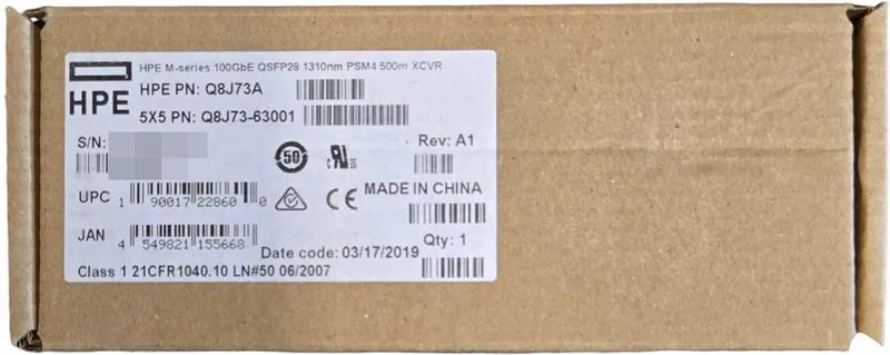 Трансивер HPE Mellanox M-Series 100GbE QSFP28 1310nm PSM4 500m Transceiver Q8J73