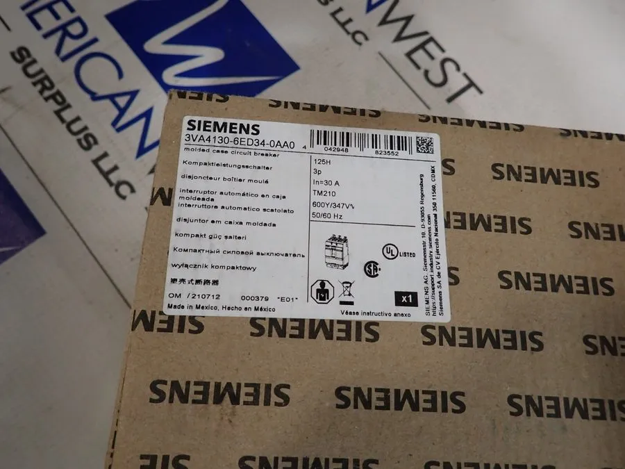Автоматический выключатель 1 siemens 3VA4130-6ED34-0AA0 30 amp 3p Bolt on Breake