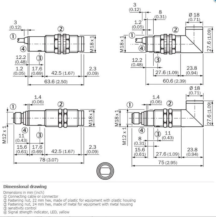 Датчик приближения SICK VTF18-4N5240 Photoelectric proximity sensor ,NPN