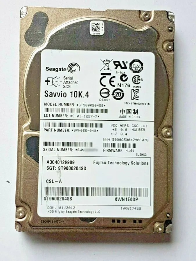 Сервер IBM System x 600GB 10K SAS 6Gb/s 3.5" Hot Swap HDD ST9600204SS