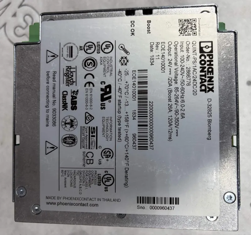 Блок питания Phoenix Contact 2866776 Power Supply QUINT 1AC/24DC/20