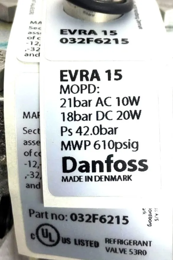 Соленоидный вентиль Danfoss 032F6215 EVRA 15 Solenoid Valve PS42 NH3 HFC Ammonia — фото лота 2
