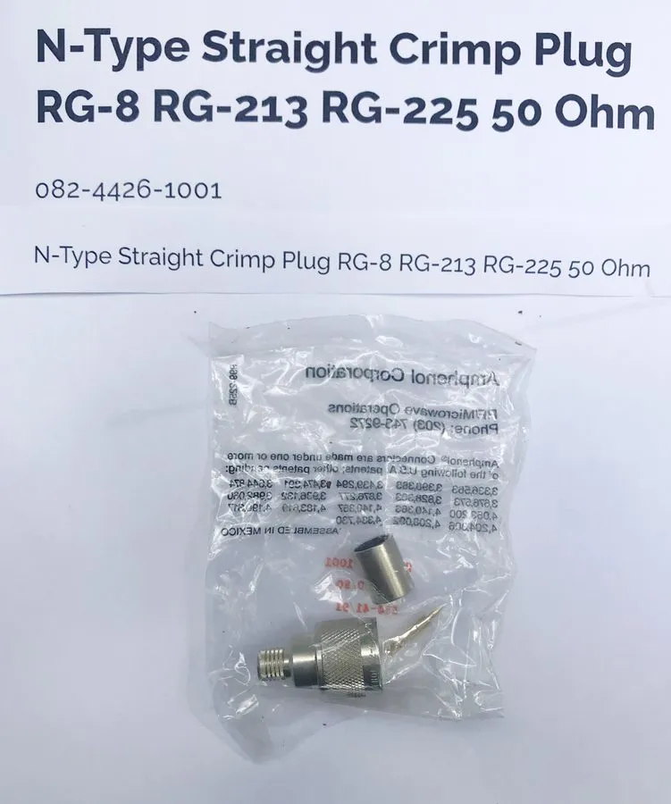 Разъём Amphenol RF 112627 BNC Male Crimp Plug Connectors RG-8 RG-213 50 Ohm — фото лота 1