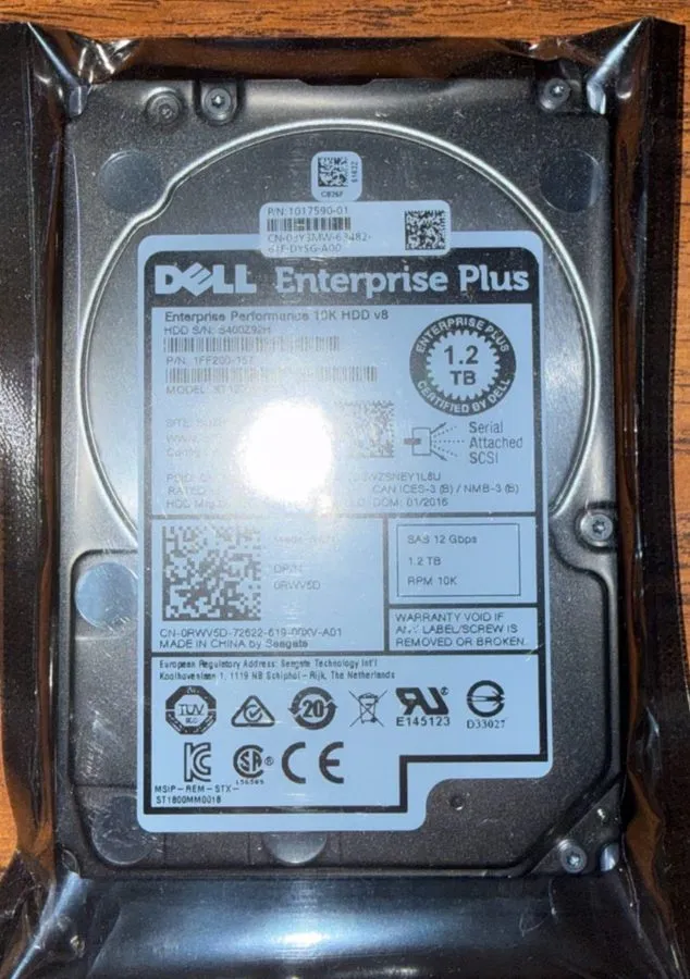 Сервер G2G54 ST1200MM0099 Dell POWEREDGE 1.2TB 10KRPM 12Gb 2.5"SAS HDD 0G2G54 — фото лота 1