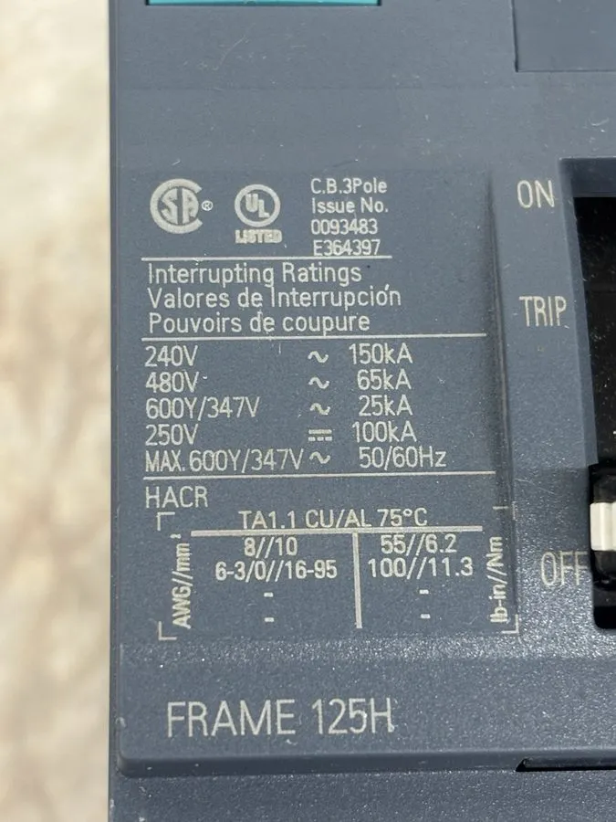 Автоматический выключатель Siemens 60 Amp Bolt-on Circuit Breaker 3VA4160-6ED34  — фото лота 2