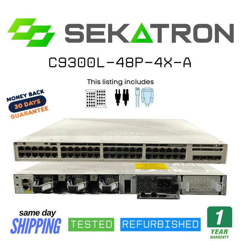 Коммутатор Cisco C9300L-48P-4X-A 48-Port 4x10G/1G SFP+ PoE+ 9300L Switch