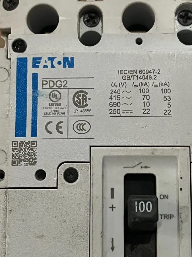 Автоматический выключатель PDG23M0100TFFL EATON 3 POLE 100A 65kA@480v CIRCUIT BR
