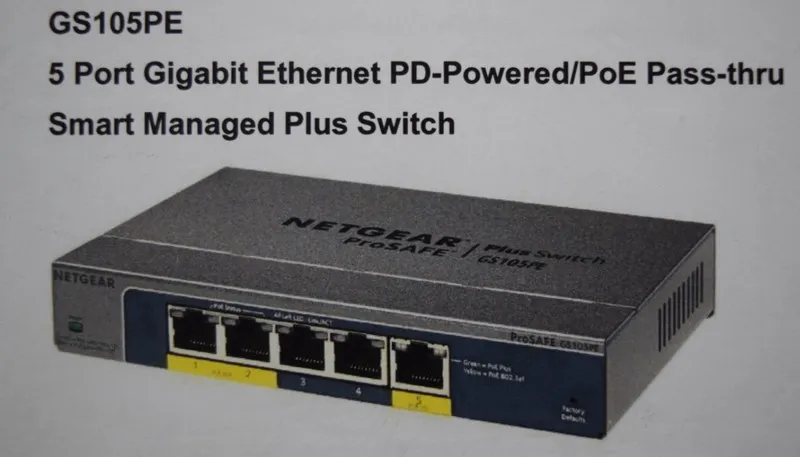 Коммутатор Netgear ProSafe 1000Mbps 5-Port Ethernet Switch Model GS105PE-10000S