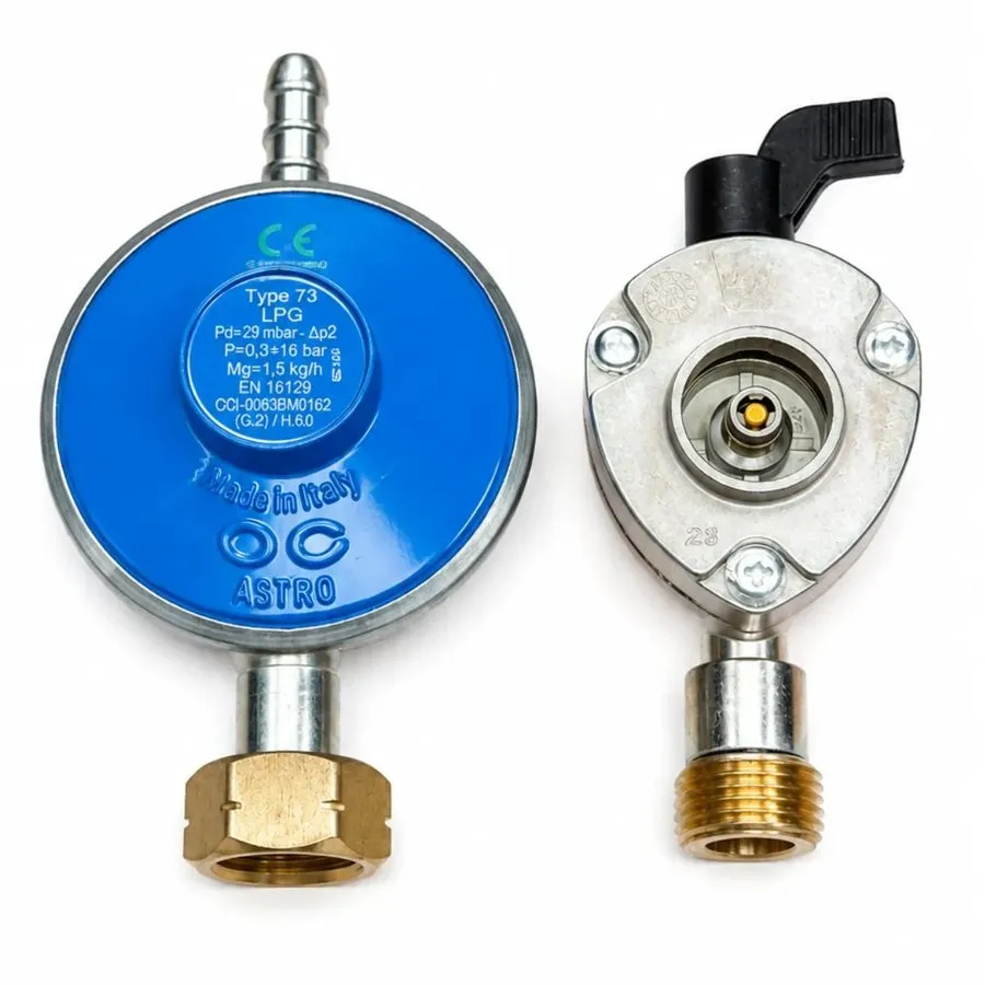 Трубопроводная арматура 27mm Clip On Gas Cylinder Adapter Set with 29Mbar Butane — фото лота 2