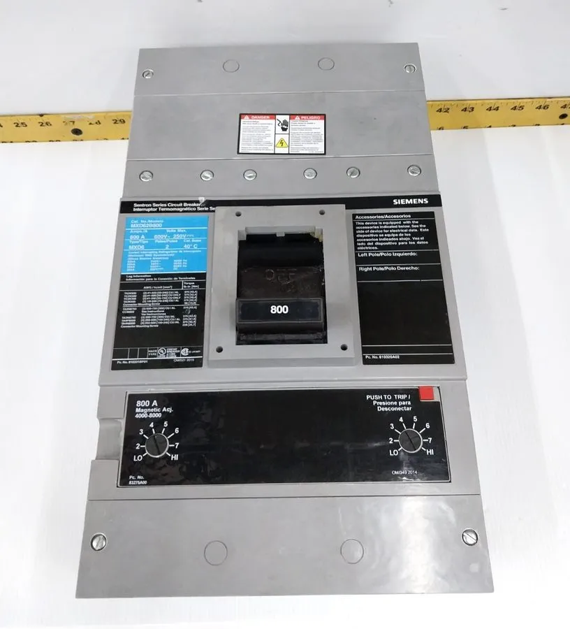 Автоматический выключатель Siemens Sentron 800 Amp Circuit Breaker 600 VAC / 250 — фото лота 1