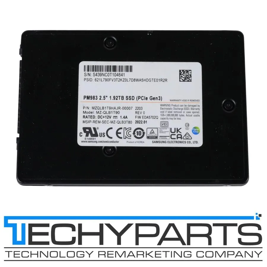 SSD-накопитель MZ-QLB1T90 Samsung PM983 2.5" 1.92TB SSD PCI-E 3.0 NVMe U.2 MZQLB