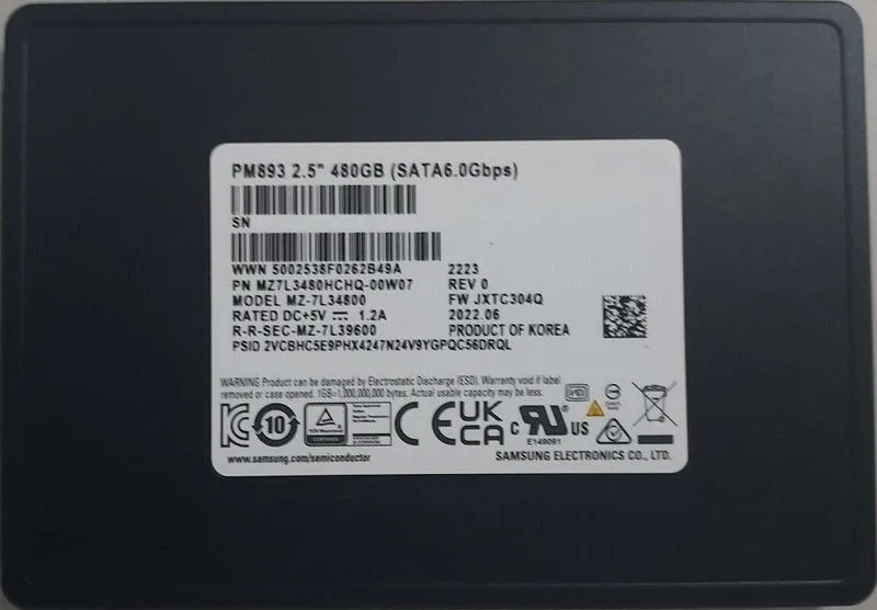 SSD-накопитель Samsung PM893 2.5" 1.92TB SATA III — фото лота 1