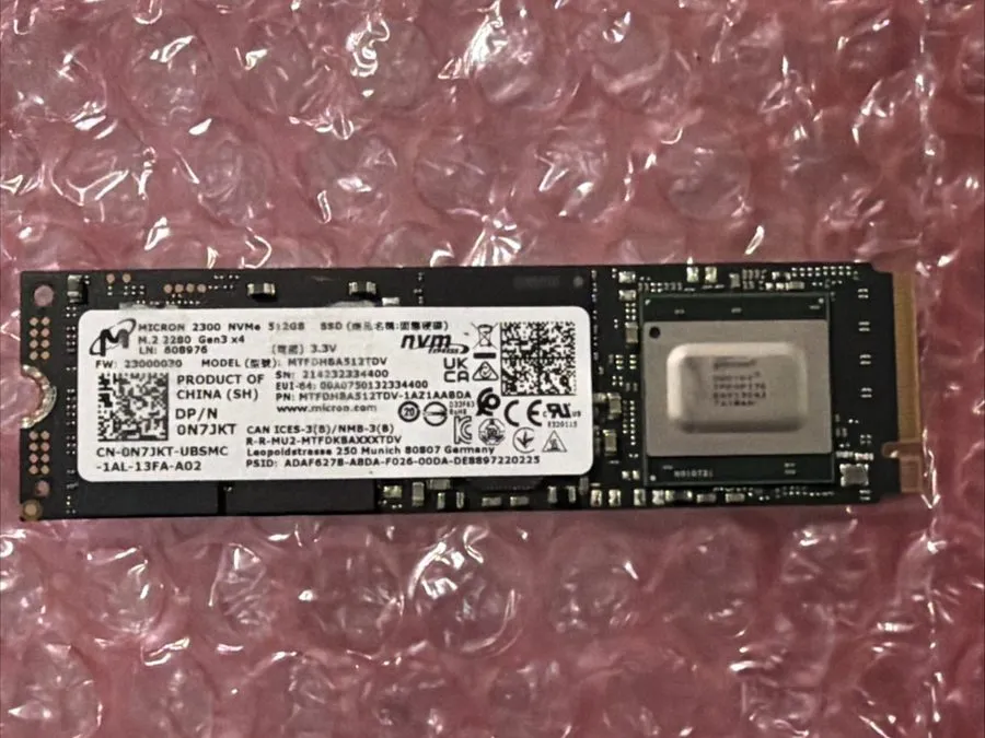 SSD-накопитель Micron 2300 512GB M.2 2280 NVMe PCIe Gen3 x4 SSD MTFDHBA512TDV