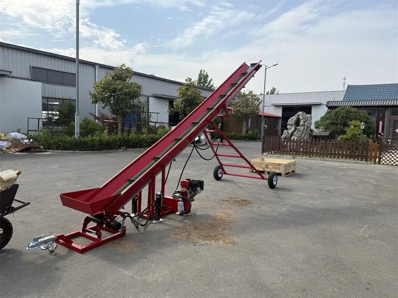 Конвейер Wheeled Hydraulic Firewood Conveyor 9.25" W Belt 12.6ft Lift Height 7HP