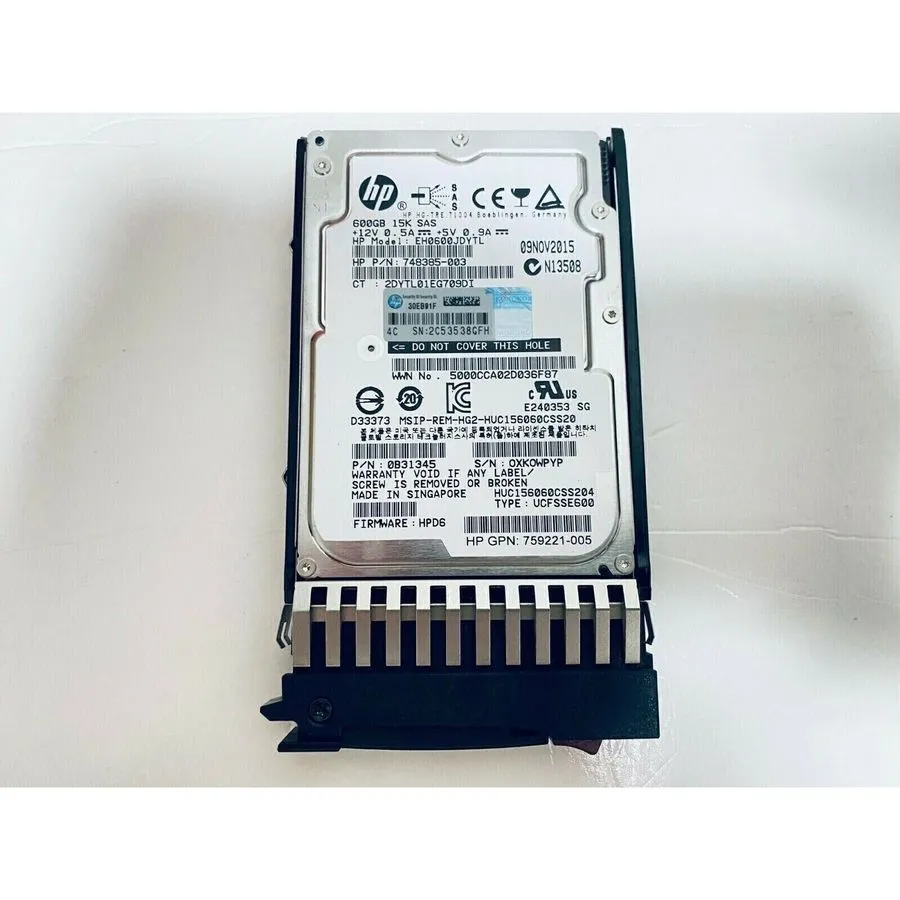 Жёсткий диск HPE J9F49A 787649-001 MSA 1.8TB 12G SAS 10K SFF 2.5IN 512E HDD Hard