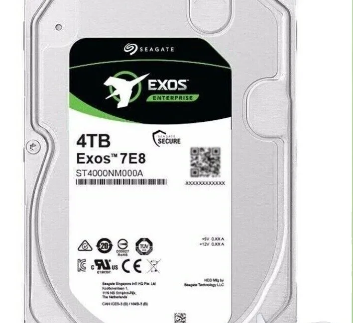Жёсткий диск Seagate Exos ST4000NM000A 4TB 7E8 7.2K 6Gb/s 256MB 3.5" 2HZ100 SATA
