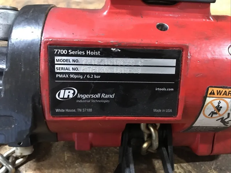 Таль ARO Ingersoll Rand 7718E-1C10-C6S-G 1/4 Ton Air Pneumatic Chain Hoist — фото лота 1