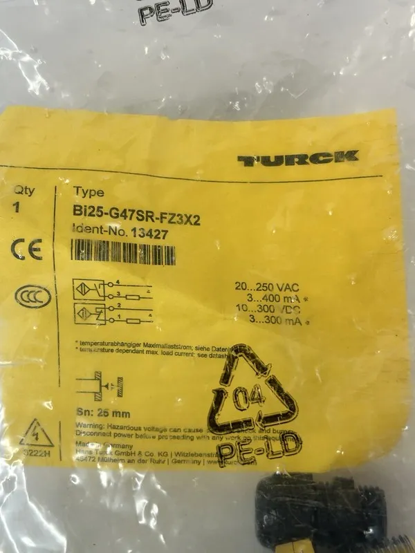 Датчик приближения Turck Bi25-G47SR-FZ3X2 Proximity Sensor Switch — фото лота 2