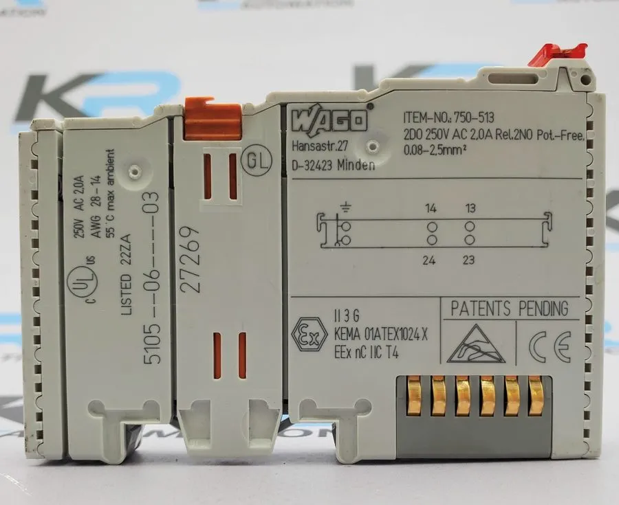 Модуль ввода-вывода Wago 750-513 2NO Output Module Relay 250VAC 2.0A
