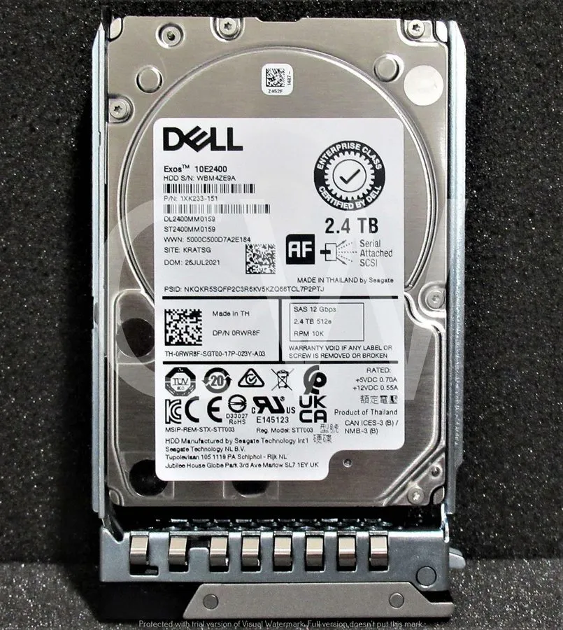 Жёсткий диск ST2400MM0159 Dell RWR8F 2.4TB 10K SAS 2.5" 12Gbps HDD Hard Drive 0R