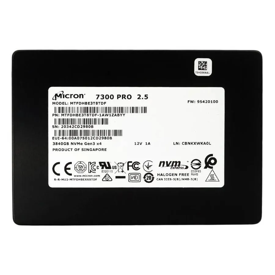 SSD-накопитель 3.84TB MICRON SSD 7300 PRO U.2 MTFDHBE3T8TDF SSD 2.5" NVMe 3480GB