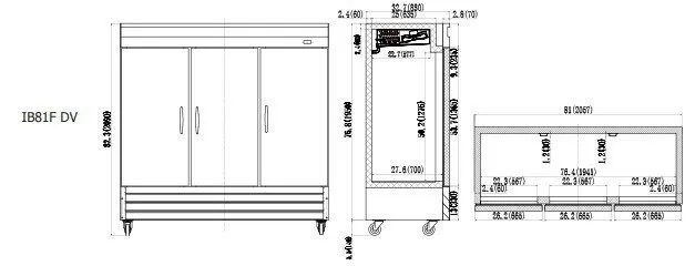 Морозильный шкаф Ikon IB81F-DV Stainless Steel Commercial 3-Door Reach-In Freeze — фото лота 1
