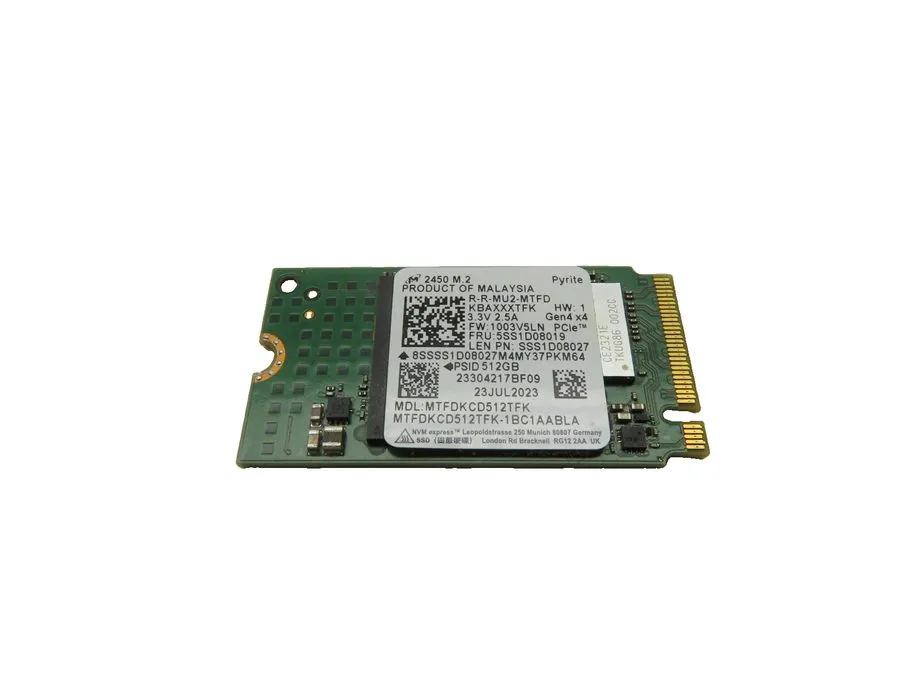 SSD-накопитель Micron 2450 512GB M.2 2242 PCIe Gen4 x4 NVMe SSD MTFDKCD512TFK 96