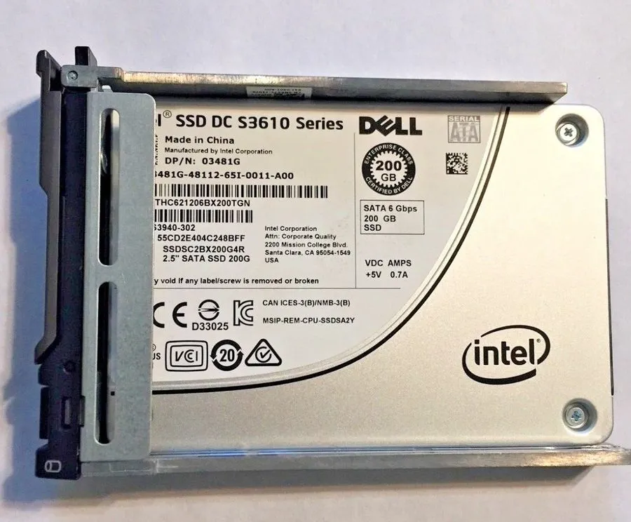 SSD-накопитель 3481G DELL/ Intel DC S3610 200GB MLC 6G 2.5INCH SATA SSD SSDSC2BX