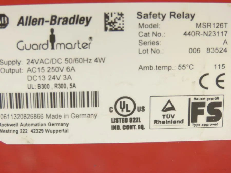 Реле безопасности Allen Bradley MSR126T 440R-N23117 Guardmaster Safety Relay 24V